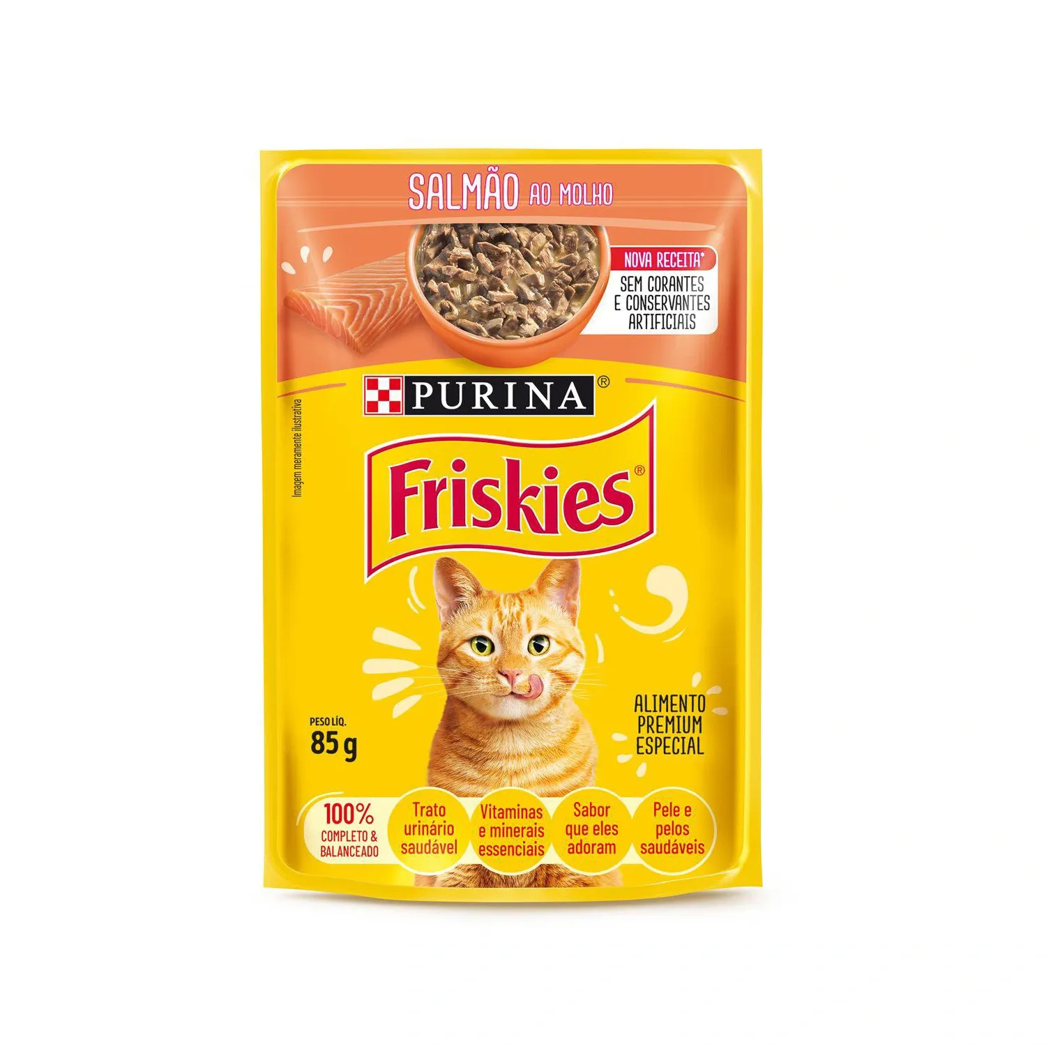 Ração Úmida Friskies Gatos Adultos Salmão ao Molho
